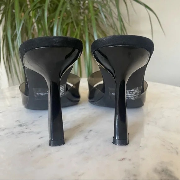 Wild Pair Black Vinyl Mules - Picture 7 of 8